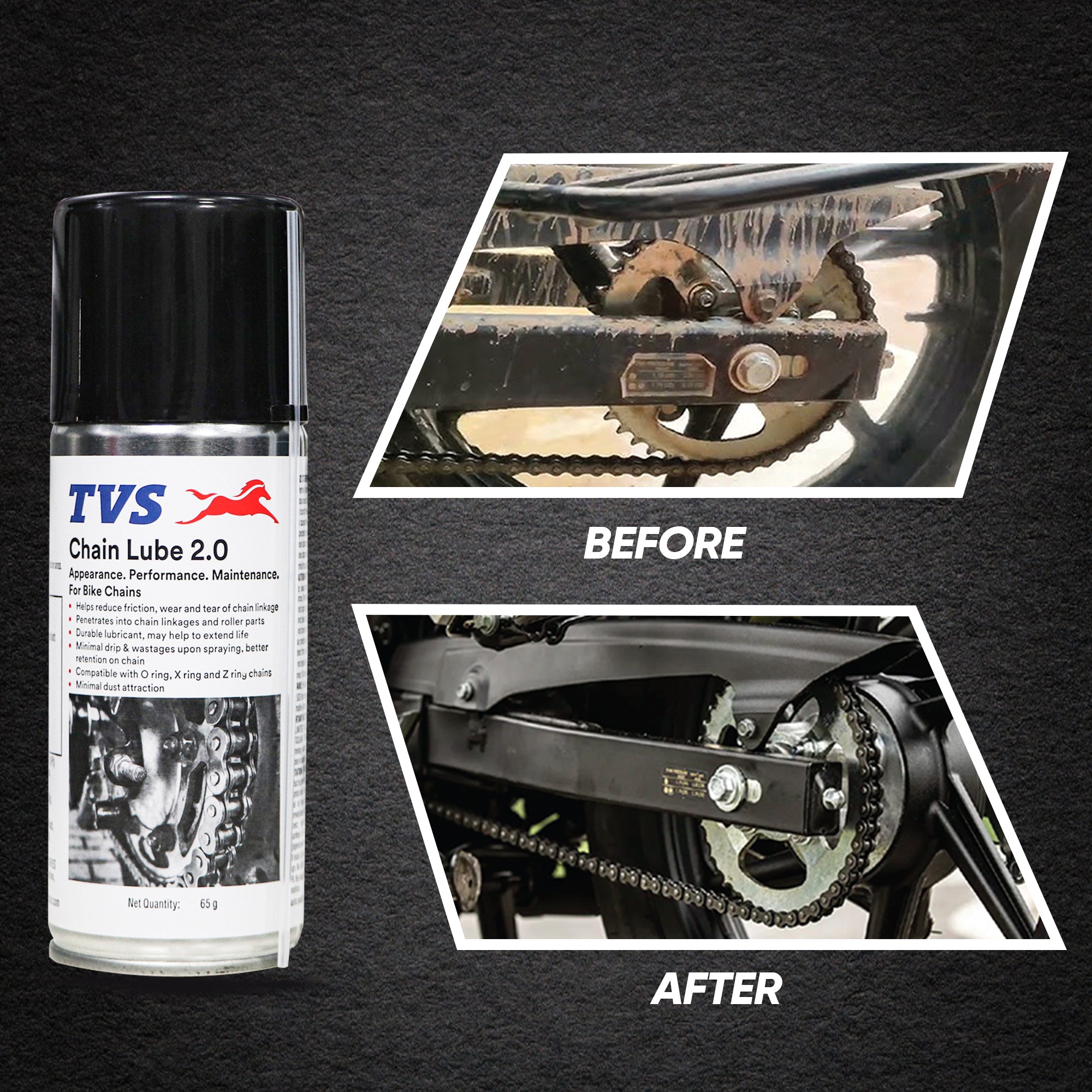 TVS Chain Lube 2.0 - 65Gm. | Precision Lubrication for Peak Chain Performance